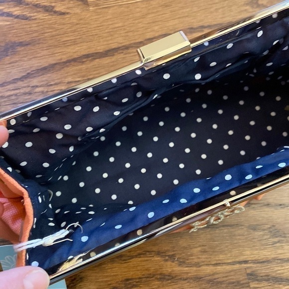 MUDPIE NWT Peach Clutch - Picture 6 of 9
